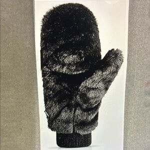 🆕Black Faux Fur Mittens